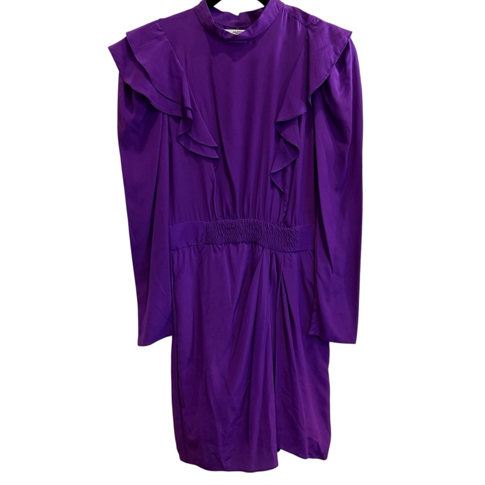 Etoile Isabel Marant Yoana Purple Silk Basque Style Waist Mini Sz 36/4